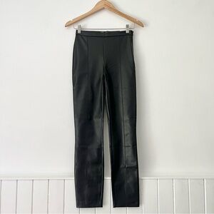 Zara Black Faux Leather High Waisted Legging Pants Size S